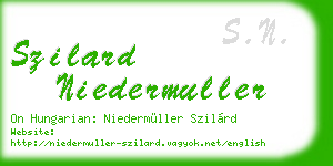 szilard niedermuller business card