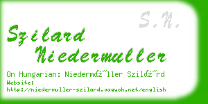 szilard niedermuller business card